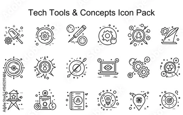 Fototapeta Tech Tools & Innovation Concepts Icon Pack
