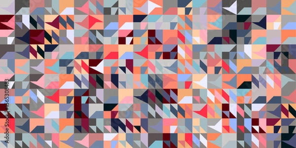 Fototapeta  Colorful geometric mosaic with angular triangle shapes
