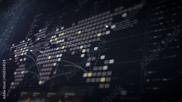 Fototapeta Dynamic data visuals for business info graphics, animated charts, and data-driven insights for a business meeting mock-up. Explore the world of trading, stock exchanges, and crypto