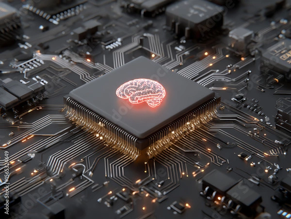 Fototapeta Advanced circuit board with microprocessor design.