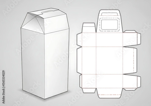 Obraz Editable Die Cut Packaging Box Template in Vector Format.