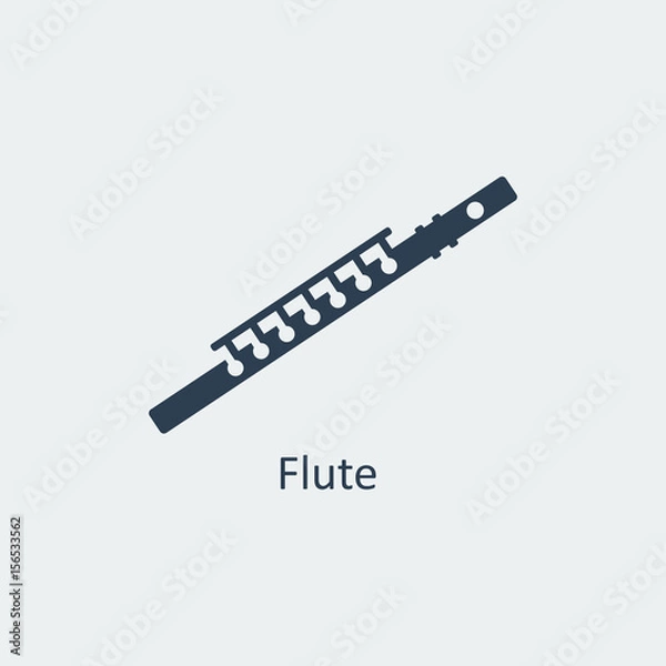 Fototapeta Flute icon. Silhouette vector icon