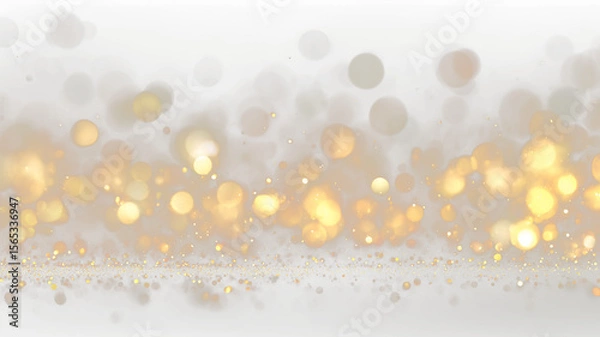 Fototapeta Golden Bokeh Light Background with Sparkles PNG. Stock royalty free

