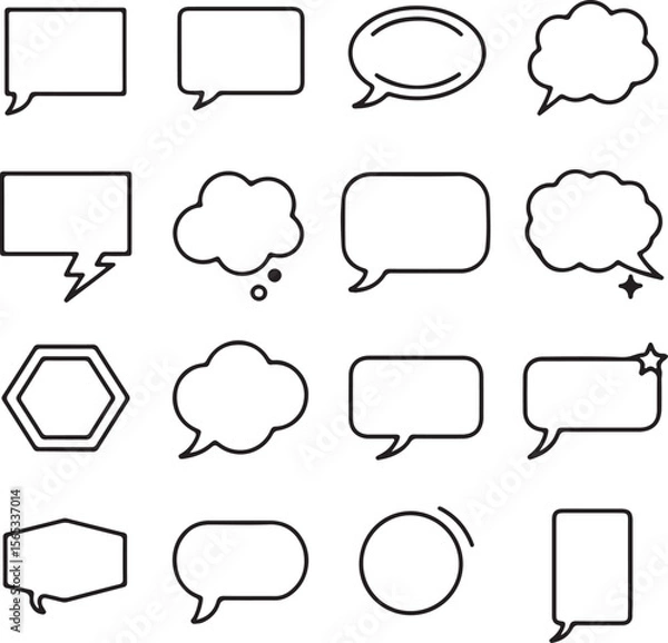 Fototapeta Speech Bubbles and Thought Clouds Vector Icons