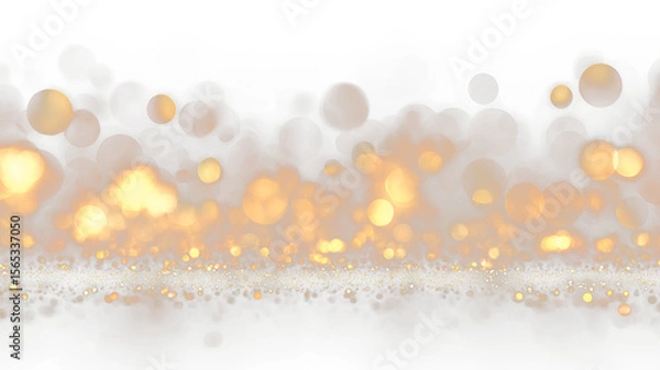 Fototapeta Golden Bokeh Light Background with Sparkles PNG. Stock royalty free

