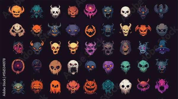 Obraz Vibrant Halloween Icon Set Bundle for Festive Designs