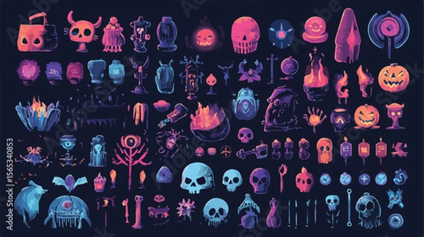 Obraz Halloween Icons Bundle for Spooky Designs