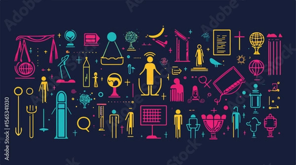 Obraz Bundle of Human Rights Line Style Set Icons