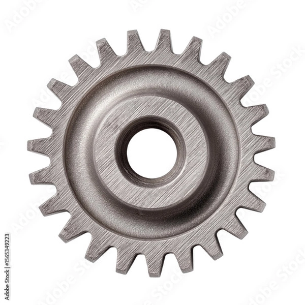 Fototapeta Gear: An eye-level shot of a gear showcases its design in mechanical engineering, it represents the fundamental principle of operation