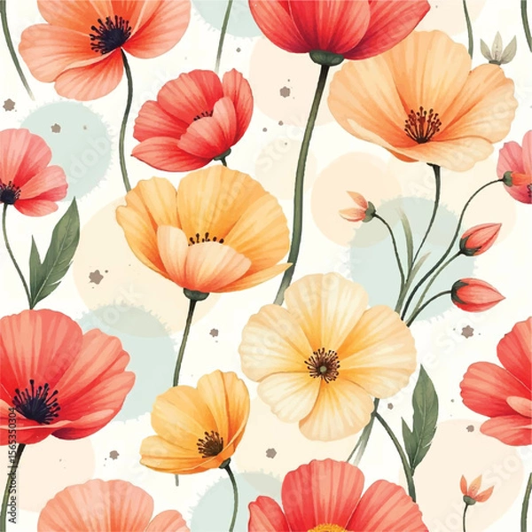 Obraz seamless background with poppies