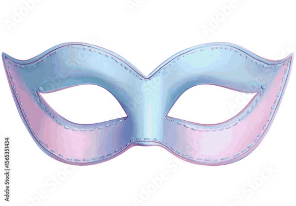 Fototapeta Elegant light blue and pink masquerade mask with subtle stitching, perfect for mysterious, festive, or theatrical themes, evoking a sense of carnival and glamour
