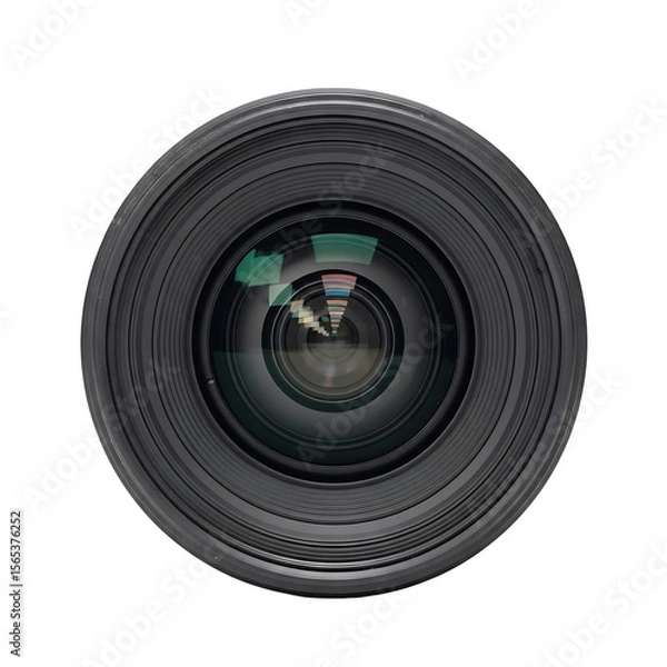 Fototapeta Close up view of a camera lens with intricate details and internal glass elements visible clearly now on transparent background