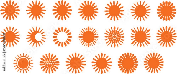 Fototapeta Decorative sun graphic is ideal for nature-inspired branding and artwork.

