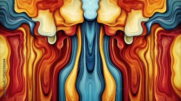 Fototapeta Vibrant abstract pattern of layered colors.
