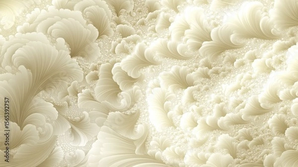 Fototapeta Delicate, textured formations in pale beige.