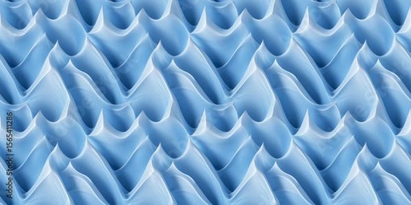 Fototapeta Abstract seamless pattern with stylized blue waves for wrapping paper, textile, web design, presentations and cards