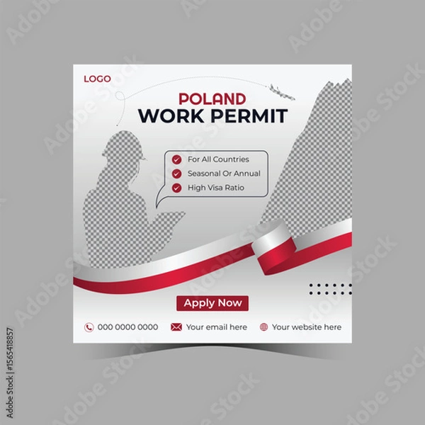 Obraz Poland Work Permit Social Media Post