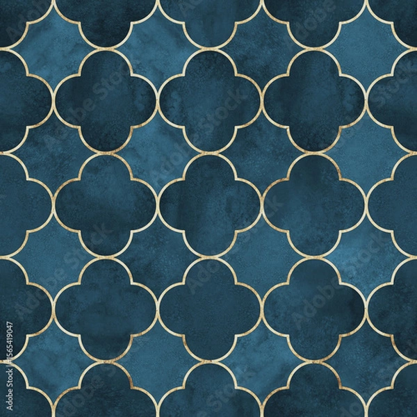 Obraz Watercolor gothic style clover leaf seamless pattern