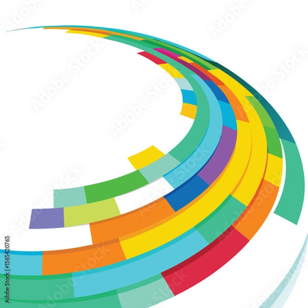 Obraz Abstract Colorful Swirling Rectangular Pattern Design Bright Hues White Background