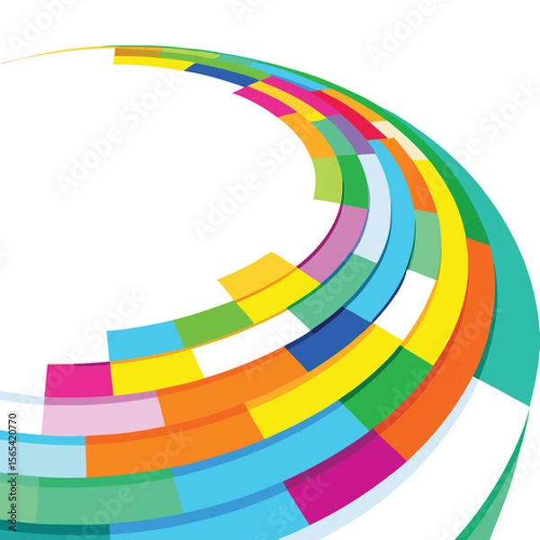 Obraz Abstract Colorful Swirling Rectangular Pattern Bright Hues Vivid Geometric Design Background