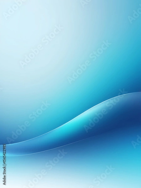 Fototapeta Smooth Blue Gradient with Light Waves in Abstract Background for Design or Wallpape,r ai