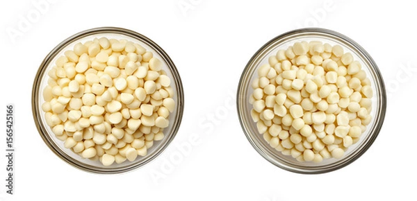 Fototapeta Bowl of yellow corn kernels Top view isolated on white or transparent background PNG
