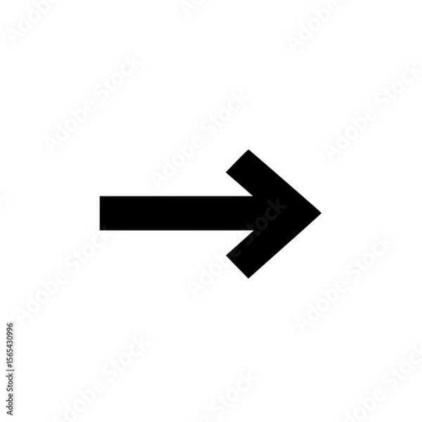 Obraz Black Silhouette of an Arrow Pointing to the Right