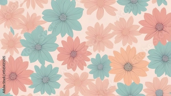 Obraz seamless floral background wallpaper