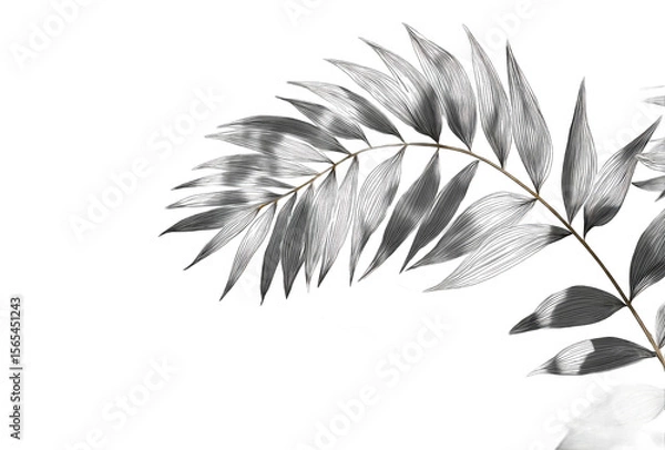 Fototapeta Soft - focused palm leaf  for creative design on transparent background