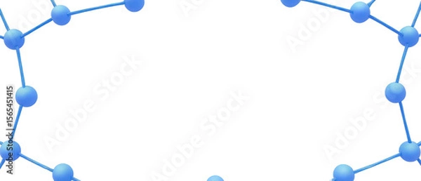 Fototapeta Molecular Structure with Blue Atoms and Connecting Bonds Representing Science and Technology Concepts in a Modern Design
