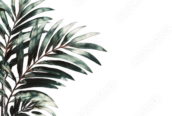 Fototapeta Soft - focused palm leaf  for creative design on transparent background
