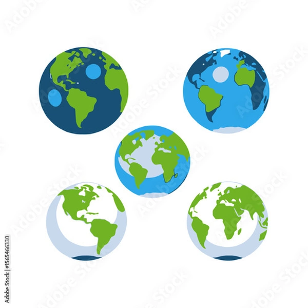 Obraz Earth globes-multiple-views-different-angles-educational-resource-kids-learning-geography