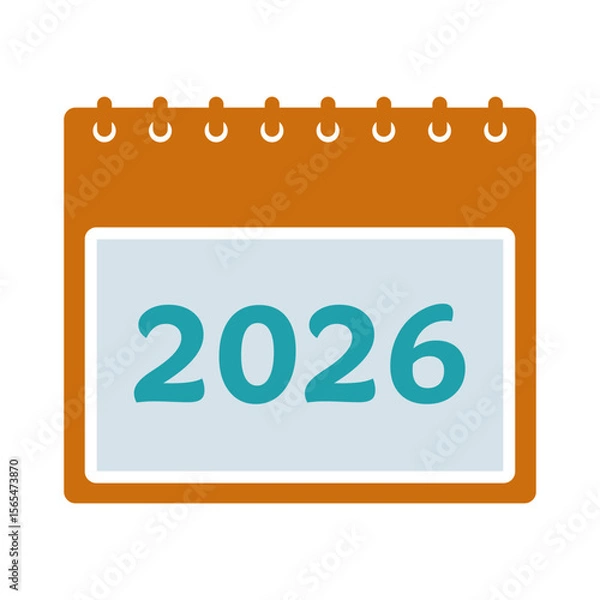 Fototapeta 2026 Calendar Colored Icon. Editable Vector EPS Symbol Illustration.