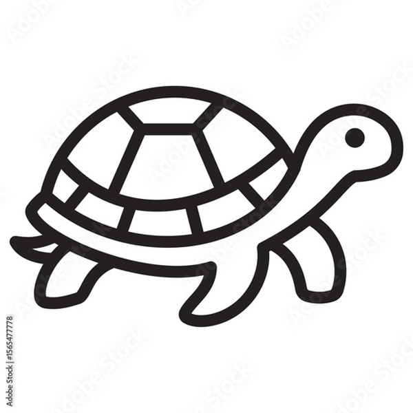 Fototapeta turtle icon thin vector sign symbol