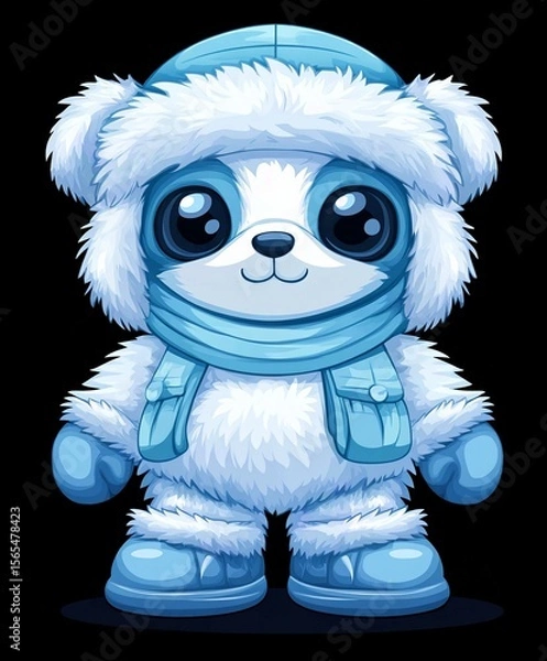 Obraz Cute Cartoon Bear Teddy Monster Character in 3D Vector Illustration