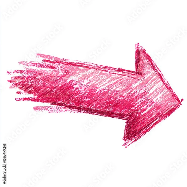 Fototapeta Hand-Drawn Pink Arrow Marker Sketch Direction Indicator