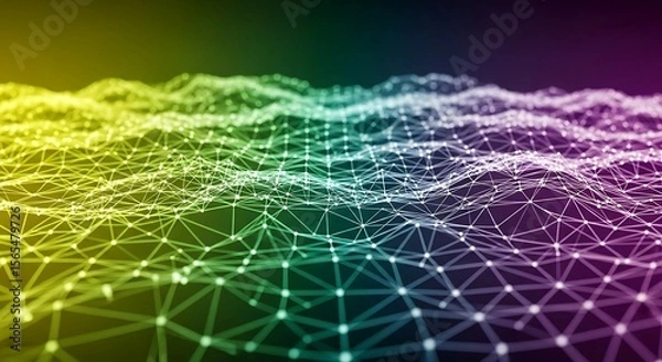 Fototapeta Abstract Digital Waves & Network Backgrounds - High-Resolution Futuristic Textures for Technology, AI, and Data Visualization Projects