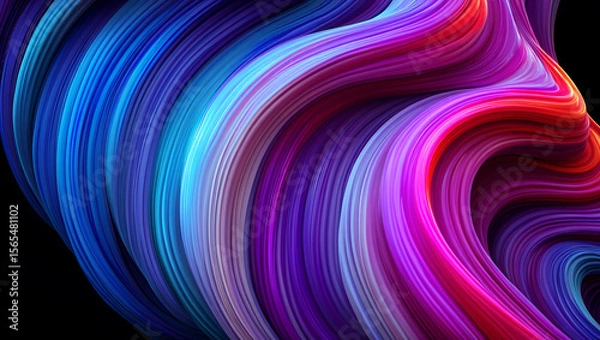 Fototapeta Abstract Swirling Color Waves Vibrant Digital Art