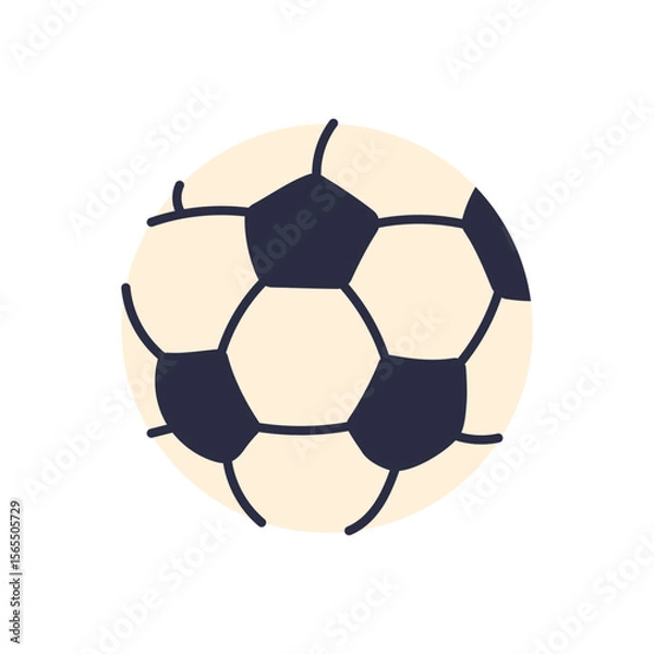 Obraz A soccer ball with black and white stripes is shown