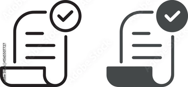 Fototapeta Document Approved Icon - Checklist Complete and Verified File Symbol

