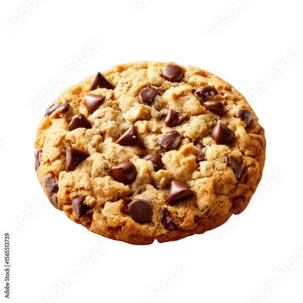 Fototapeta Oatmeal Chocolate Chip Cookie isolated on a transparent background 1
