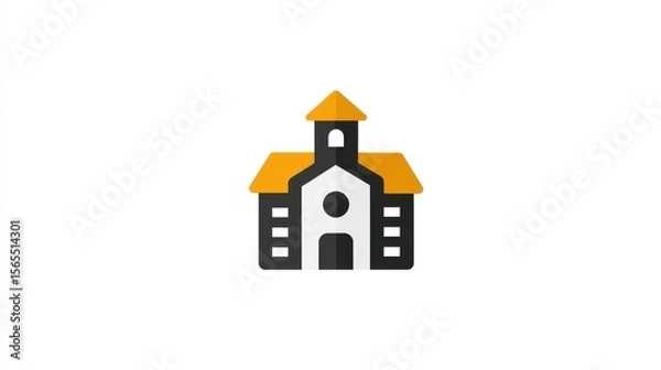 Fototapeta The icon of School. Simple flat icon illustration of School for a website or mobile application on white background, no logos, no brands