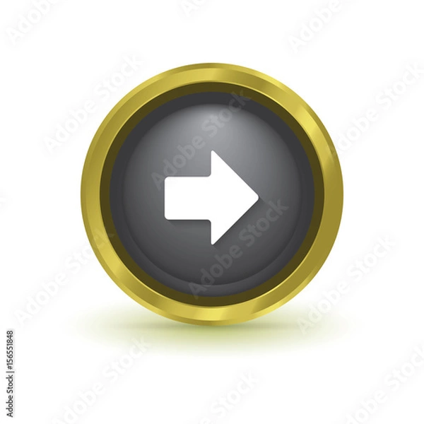 Fototapeta isolated yellow right arrow button, next button