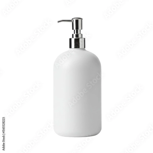 Obraz White ceramic soap dispenser with metallic pump head  