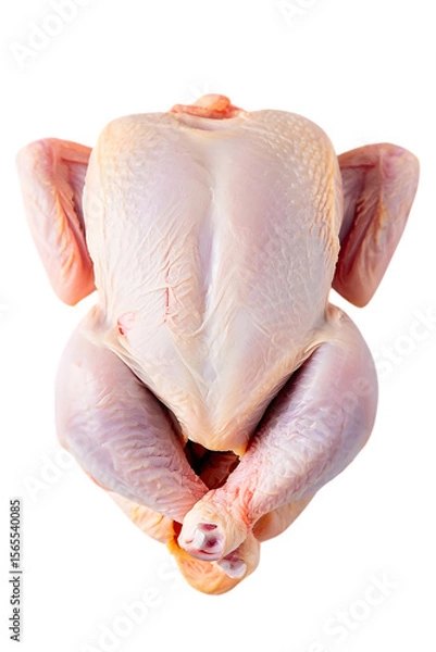 Obraz Whole raw chicken presented against a stark poultry uncooked