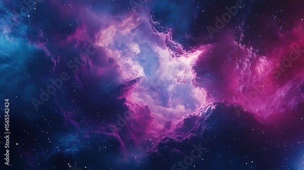 Fototapeta Colorful nebula deep in space with floating stars a stunning photo for creative designs