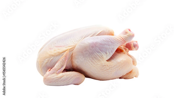 Obraz Whole raw chicken with pale skin on poultry bird