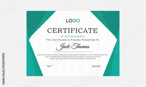 Obraz certificate of appreciation template. printable certificate. abstract certificate