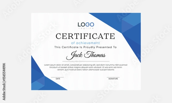 Obraz luxury certificate template. modern certificate vector. printable vector certificate