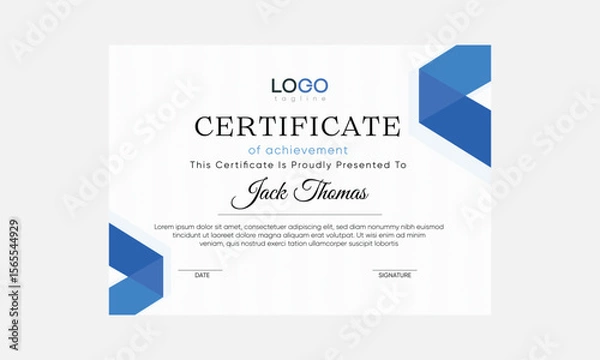 Obraz modern certificate vector. certificate vector. certificate background. certificate design
